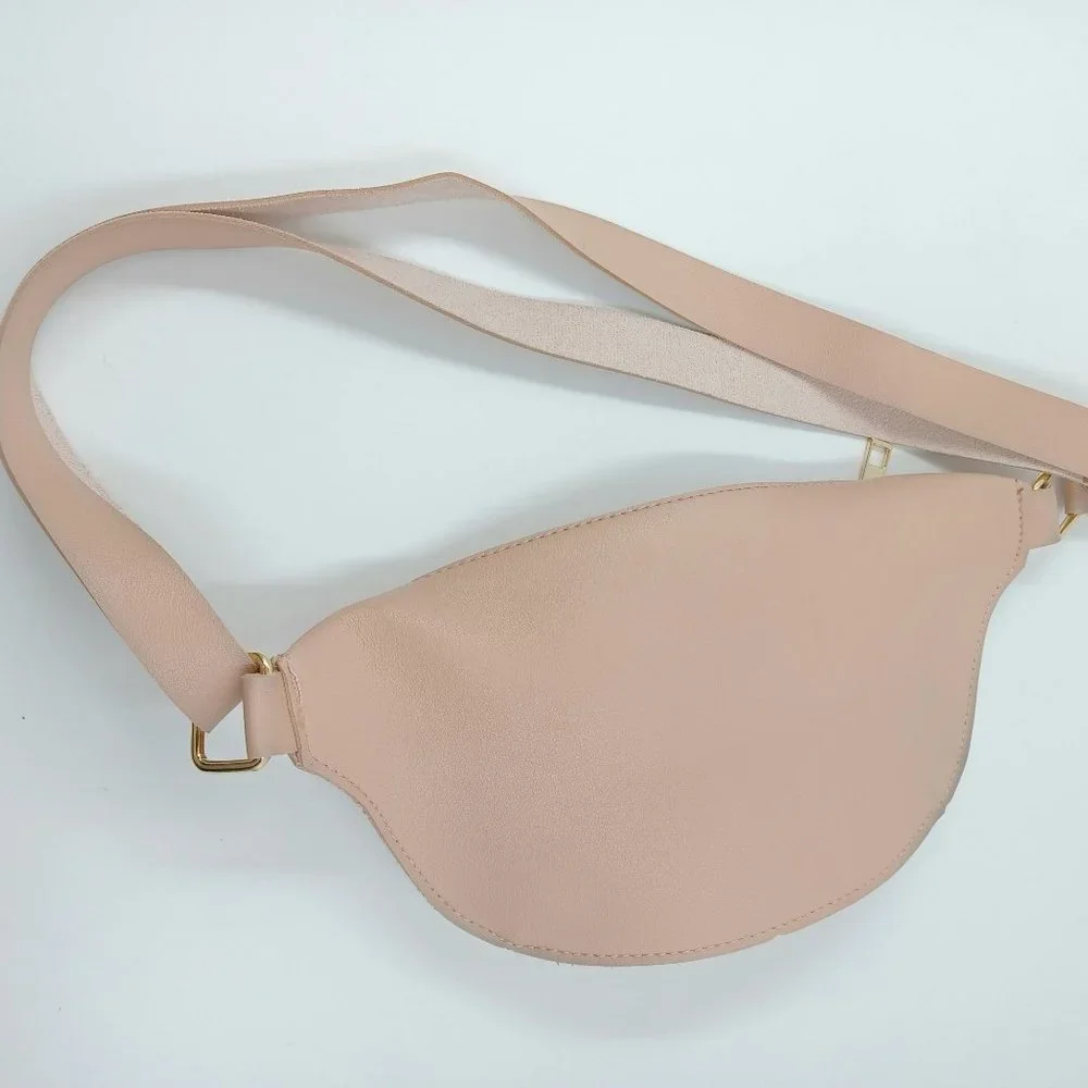 MEIXIAOME WMN'S Adjustable No Clip Belt Bag, Blush Pink & Gold.Vegan Leather Raw - Picture 4 of 7
